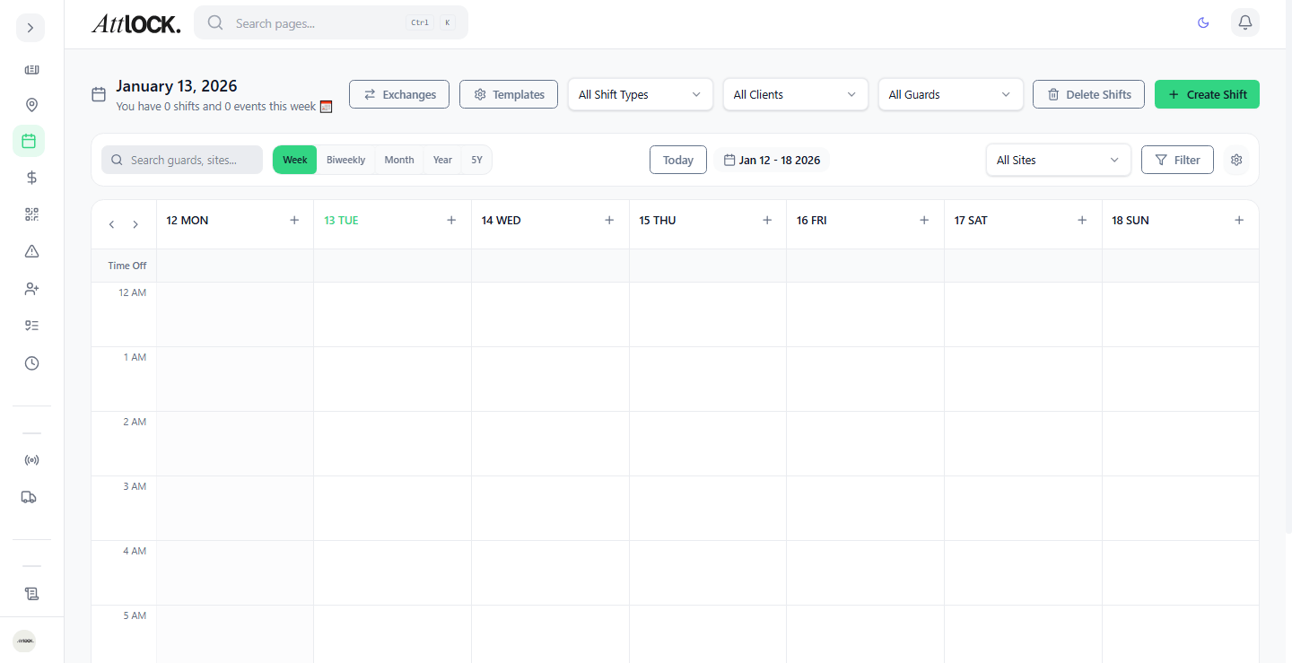 Attlock Scheduling Interface