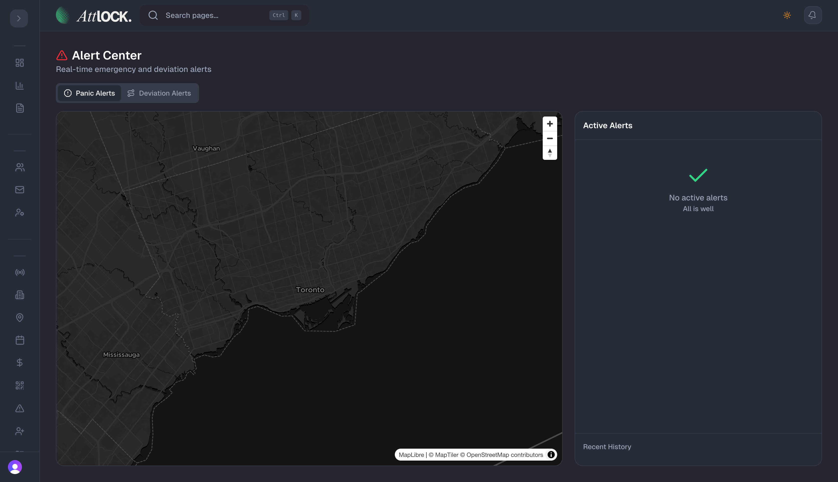 Attlock Panic Interface